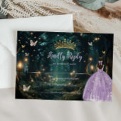 Betoverd bos Paarse Lila jurk Quinceañera RSVP Kaartje