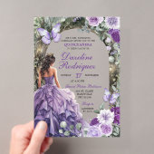 Betoverd bos paarse Quinceanera uitnodiging (Insitu (Draagbaar))