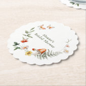 Betoverd bos paddenstoel bruidsdiner kartonnen onderzetters (Gekanteld)