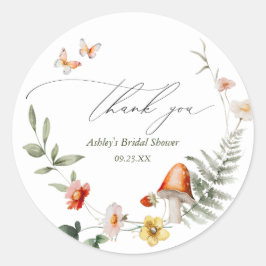 Betoverd Bos Paddenstoelen Bruidsfeest Ronde Sticker