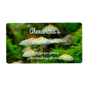 Betoverd bos, paddenstoelen Moss gepersonaliseerd Etiket