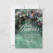 Betoverd bos Periwinkle Woodland Quinceanera Bedankkaart (Voorkant)