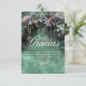 Betoverd bos Periwinkle Woodland Quinceanera Bedankkaart (Staand voorkant)