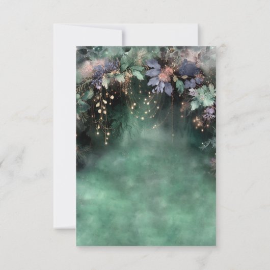 Betoverd bos Periwinkle Woodland Quinceanera Bedankkaart (Achterkant)