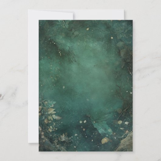 Betoverd bos Quinceanera smaragdgroen Kaart (Achterkant)