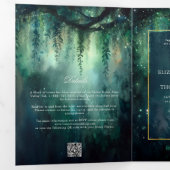 Betoverd bos Romantisch groen alles in één bruilof Drieluik Uitnodiging (Binnenzijde eerst)