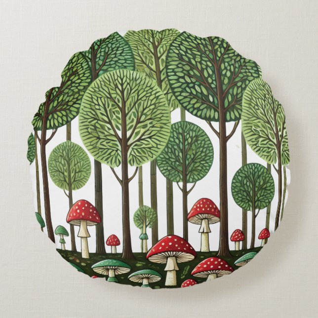 Betoverd bos rond kussen (Voorkant)