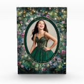 Betoverd bos Roos groen sprookje bos Fotoblokken (Voorkant)