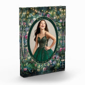 Betoverd bos Roos groen sprookje bos Fotoblokken (Links)