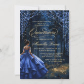 Betoverd bos Royal Blue Quinceañera Kaart (Voorkant)