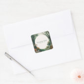 Betoverd Bos Rustieke Bomen Gouden Glitters Vierkante Sticker (Envelop)