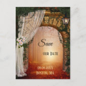 Betoverd bos Save the Date ansichtkaart Aankondigingskaart (Voorkant)