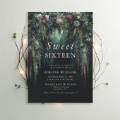 Betoverd bos smaragd bloem sprookje Sweet 16 Kaart