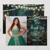 Betoverd bos smaragdgroene Quinceañera foto