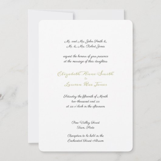 Betoverd bos, strijklichten, huwelijksuitnodiging kaart (Achterkant)