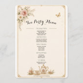 Betoverd bos-theepartijtje menu (Voorkant)