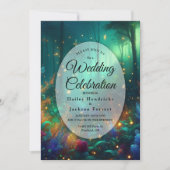 Betoverd bos van stralende juwelen bruiloft kaart (Voorkant)