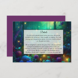 Betoverd bos van stralende juwelen informatiekaartje