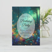 Betoverd bos van stralende juwelen verjaardagsfees kaart (Staand voorkant)
