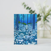 Betoverd bos van witte wilde bloemen briefkaart (Staand voorkant)