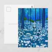 Betoverd bos van witte wilde bloemen briefkaart (Voorkant / Achterkant)