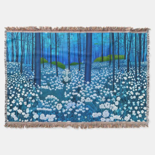 Betoverd bos van witte wilde bloemen deken (Voorkant)