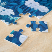 Betoverd bos van witte wilde bloemen legpuzzel (Zijkant)