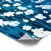 Betoverd bos van witte wilde bloemen poster (Hoek)