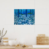 Betoverd bos van witte wilde bloemen poster (Keuken)
