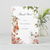 Betoverd bos vos wolf hert bruiloft bedankt kaart (Staand voorkant)
