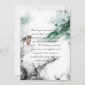 Betoverd bos vos wolf hert bruiloft bedankt kaart (Achterkant)