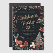 Betoverd bos vrolijk kerstfeest magnetische uitnodiging (Voorkant / Achterkant)