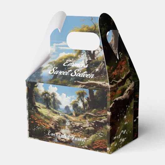 Betoverd Bos Zoet 16 Kikker Konijnen Herten Bedankdoosjes (Voorkant Zijde)