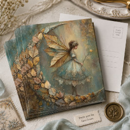 Betoverd Bosbladfee Watercolor Fantasie Briefkaart