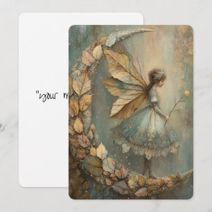Betoverd Bosbladfee Watercolor Fantasie Kaart