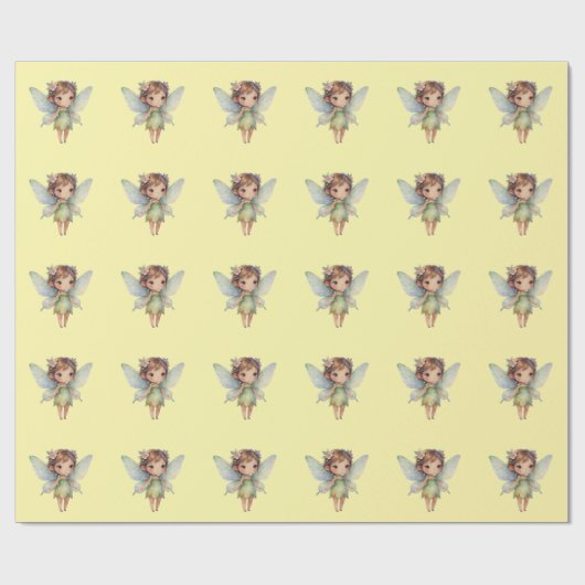 Betoverd bosfee: pastelgroene fee cadeaupapier (Vlak)