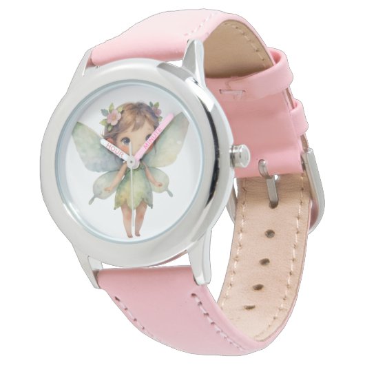 Betoverd bosfee: pastelgroene fee horloge (Gekanteld)