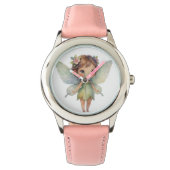 Betoverd bosfee: pastelgroene fee horloge (Voorkant)