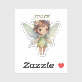 Betoverd bosfee: pastelgroene fee sticker
