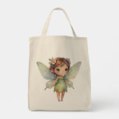 Betoverd bosfee: pastelgroene fee tote bag (Achterkant)