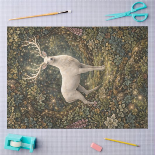 Betoverd Bosland Witte Hert Tissuepapier (Craft)