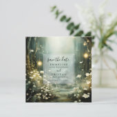 Betoverd bospad Bloemen Bewaar de datum Save The Date (Staand voorkant)