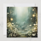 Betoverd bospad Bloemen Bewaar de datum Save The Date (Achterkant)