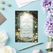 Betoverd bospad van bloemen groene bruiloft acryl uitnodigingen (Insitu (Huwelijk))