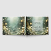 Betoverd bospad van bloemen groene bruiloft gastenboek (Volledig)