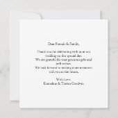 Betoverd bospad van bloemen groene trouw bedankkaart (Achterkant)