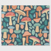 Betoverd bospaddenstoelenpatroon cadeaupapier (Vlak)