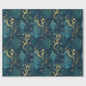 Betoverd bospatroon cadeaupapier (Vlak)