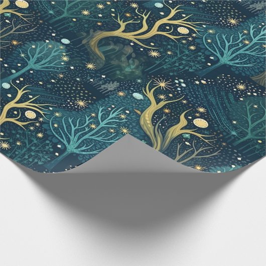 Betoverd bospatroon cadeaupapier (Hoek)