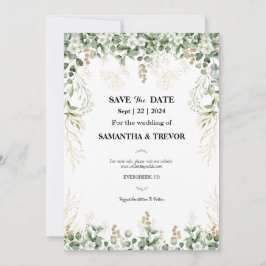 Betoverd botanisch blad: Save the date Kaart